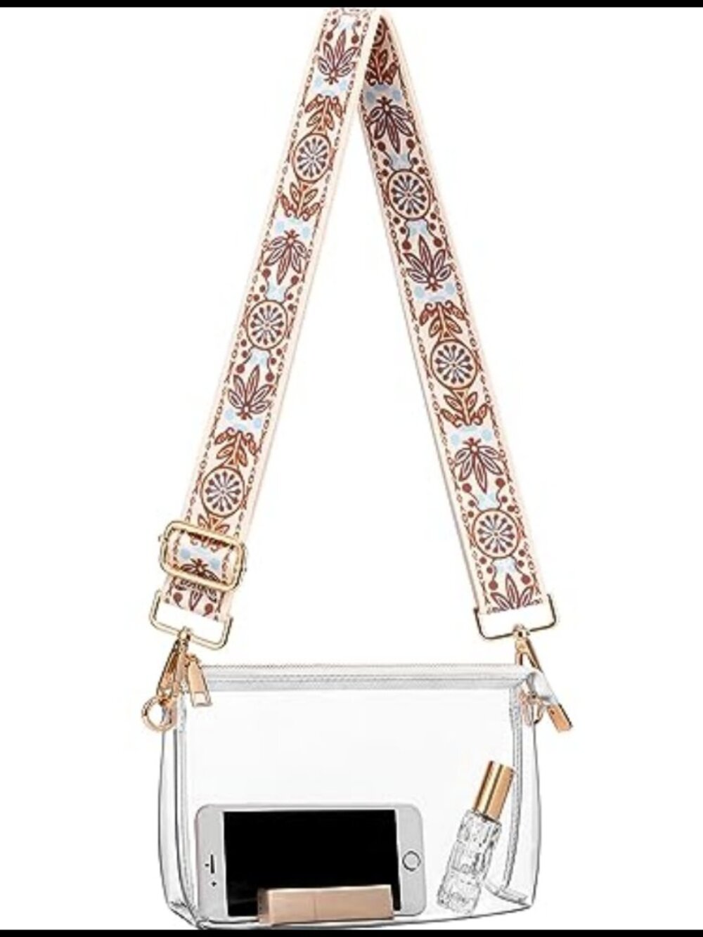 Clear Purse Stadium Approved Transparent PVC Crossbody Bag Women